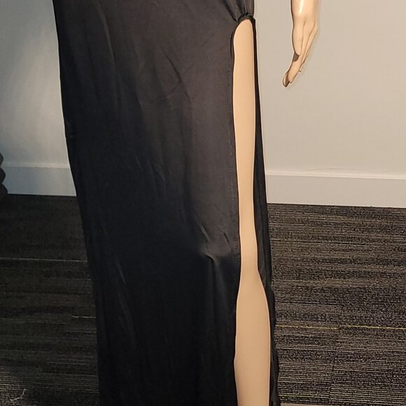 Sexy Women Black Long Classy Dress Stretch Black Sequence Club Medium SL6036-2 - Picture 3 of 9